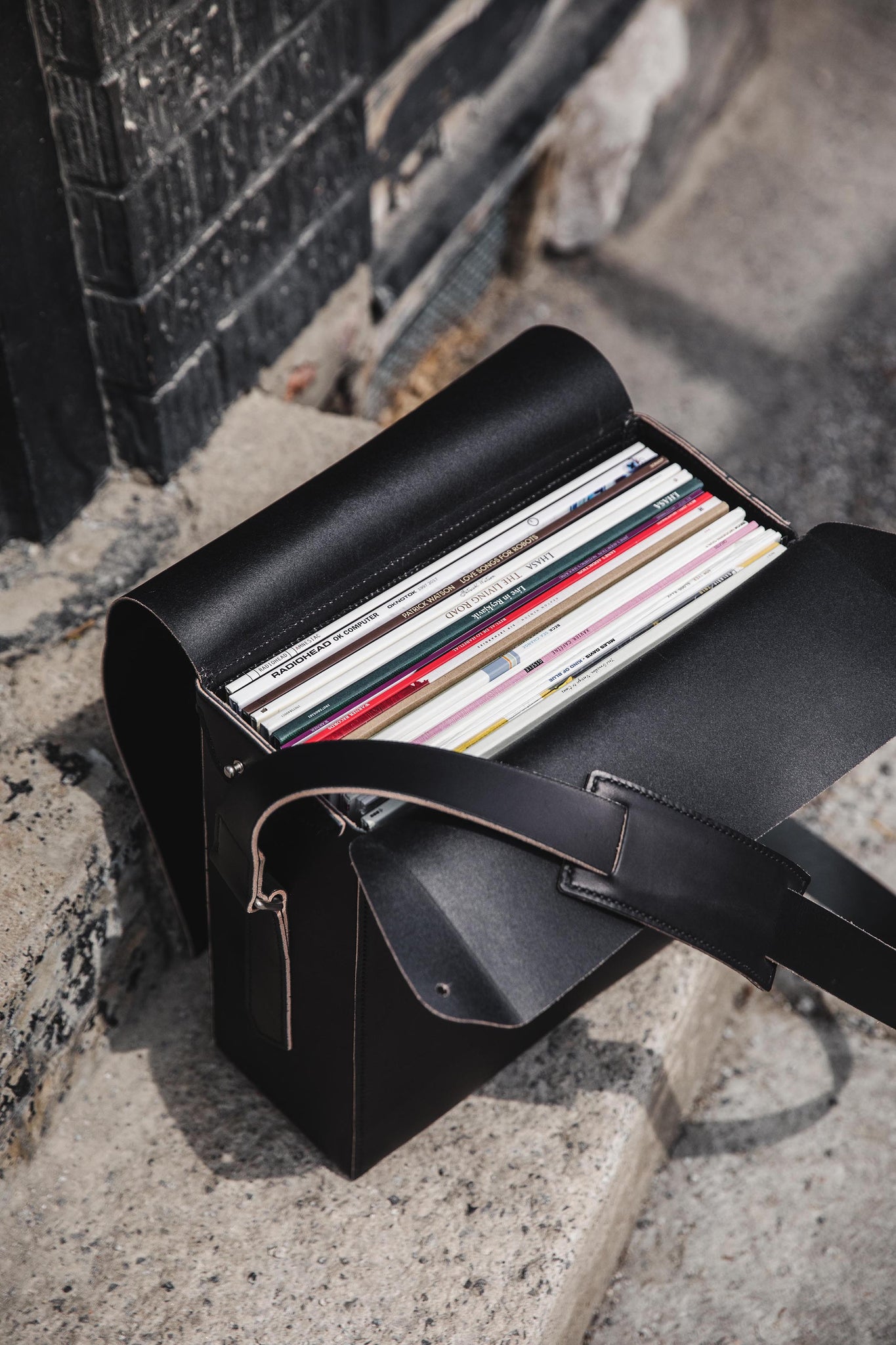 Modèle No.9 - Sac de transport de disques vinyles en cuir –